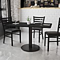 Flash Furniture Laminate Rectangular Table Top With Round Table-Height Base, 31-1/8"H x 30"W x 48"D, Black 1 thumbnail image