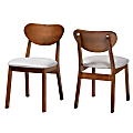 Baxton Studio Damara Dining Chairs, Gray/Walnut Brown, Set Of 2 Chairs