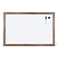 U Brands Décor Magnetic Dry Erase Board, 35" X 23", Brown Rustic Wood Frame