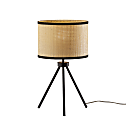 Adesso Raven Table Lamp, 21-1/2"H, Natural/Black