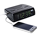 RCA Black Dual Alarm Clock AM/FM Radio with USB Port 1 thumbnail image