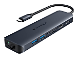 Targus HyperDrive Next Dual 4K HDMI 7-Port USB-C Hub, Gray, 3/4”H x 4-15/16”W x 2-11/16”D, HD4003GL