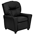 Flash Furniture LeatherSoft™ Faux Leather Kids' Recliner With Cup Holder, Black