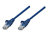Intellinet Network Patch Cable, Cat5e, 1m, Blue, CCA, U/UTP, PVC, RJ45, Gold Plated Contacts, Snagless, Booted, Lifetime Warranty, Polybag - Patch cable - RJ-45 (M) to RJ-45 (M) - 3.3 ft - UTP - CAT 5e - molded, snagless - blue 1 thumbnail image