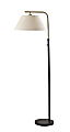 Adesso Fletcher Floor Lamp, 58-1/2"H, Off-White/Black/Antique Brass