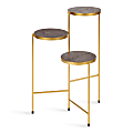 Kate and Laurel Fields 3-Tier Decorative Plant Stand Display, 10in., Walnut Brown 1 thumbnail image