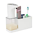 Mind Reader Refillable Hands-Free Automatic Soap Dispenser With Sensor Pump Storage Compartment Caddy, White 1 thumbnail image
