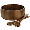 Gibson Elite 3-Piece Acacia Wood Salad Bowl And Spoon Set, Brown 1 thumbnail image