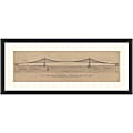 Amanti Art Brooklyn Bridge by Craig S. Holmes Wood Framed Wall Art Print, 17”H x 40”W, Black