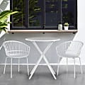 Glamour Home Barras Plastic Dining Accent Chairs, White, Set Of 2 Chairs 1 thumbnail image