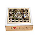 Mind Reader Tea Box Storage Holder, 9 1/2"H x 9 1/4"W x 3 3/16"D, Wood Floral 1 thumbnail image
