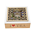 Mind Reader Tea Box Storage Holder, 9 1/2"H x 9 1/4"W x 3 3/16"D, Wood Floral