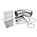 Lambro® 4” x 8’ UL 2158A Transition Duct Louvered Vent Kit, Silver, LAO1379W