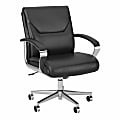 Bush Business Furniture South Haven Bonded Leather Mid-Back Executive Office Chair, Black, Standard Delivery 1 thumbnail image