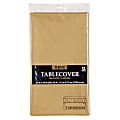 Amscan Plastic Table Covers, 54" x 108", Gold, Pack Of 9 Table Covers