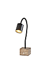 Adesso Rutherford LED Desk Lamp, 19"H, Black/Travertine
