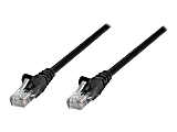 Intellinet Network Patch Cable, Cat5e, 1.5m, Black, CCA, U/UTP, PVC, RJ45, Gold Plated Contacts, Snagless, Booted, Lifetime Warranty, Polybag - Patch cable - RJ-45 (M) to RJ-45 (M) - 5 ft - UTP - CAT 5e - snagless - black