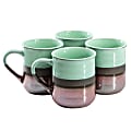 Gibson Home Copper Tonal 4-Piece Stoneware Cup Set, 18 Oz, Celadon 1 thumbnail image
