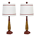 LumiSource Baseball Contemporary Table Lamp, 25-1/2”, White/Red