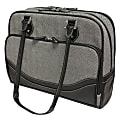 Mobile Edge Carrying Case (Tote) for 14.1" Apple Notebook, iPad - Black/White - Faux Leather - Herringbone - Trolley Strap - 12" Height x 16" Width x 6" Depth