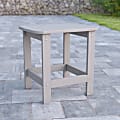 Flash Furniture Charlestown All-Weather Adirondack Side Table, 18-1/4”H x 18-3/4”W x 15”D, Gray