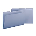 Smead® 1/3-Cut Color Pressboard Tab Folders, Legal Size, 50% Recycled, Blue, Box Of 25