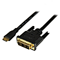 StarTech.com 1m Mini HDMI to DVI-D Cable - M/M - 3.28 ft DVI/HDMI Video Cable for Audio/Video Device, Projector, Notebook, Tablet PC, Camera - First End: 1 x HDMI (Mini Type C) Male Digital Audio/Video - Second End: 1 x DVI-D Male Digital Video