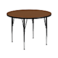 Flash Furniture 42" Round HP Laminate Activity Table With Standard Height-Adjustable Legs, Oak