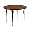 Flash Furniture 42" Round HP Laminate Activity Table With Standard Height-Adjustable Legs, Oak 1 thumbnail image