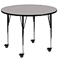 Flash Furniture Mobile 42'' Round HP Laminate Activity Table, Gray