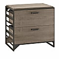 Bush Furniture Refinery 30"D Lateral 2-Drawer File Cabinet, Restored Gray, Delivery