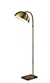 Adesso® Paxton Floor Lamp, 61"H, Antique Brass Shade/Brown Marble Base