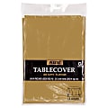 Amscan Plastic Round Table Covers, 84", Gold, Pack Of 9 Covers