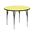 Flash Furniture Round Activity Table, 30-1/8" x 42", Yellow