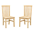 Linon Brockton Side Accent Chairs, Unfinished, Set Of 2 Chairs