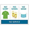 ComplyRight™ Corona Virus And Health Safety Poster, No Shirt/No Shoes/No Mask/No Service, English, 10" x 14" 1 thumbnail image