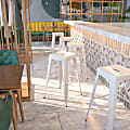 Flash Furniture Commercial Backless Bar Stool, White 1 thumbnail image