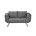 Lifestyle Solutions Serta Miles Convertible Futon with Wing Arms, Charcoal
