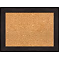 Amanti Art Rectangular Non-Magnetic Cork Bulletin Board, Natural, 34” x 26”, Furniture Espresso Plastic Frame