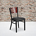 Flash Furniture Decorative Slat Back Restaurant Chair, Mahogany/Black