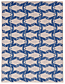 Linon Washable Area Rug, 3' x 5', Caspian Ivory/Blue