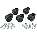 Master Caster Deluxe Futura Non-Hooded Chair Mat Casters - 1.50" Diameter - 120 lb - Polyurethane - Matte Black - 5 / Set 1 thumbnail image
