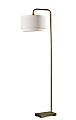 Adesso Brinkley Floor Lamp, 65"H, White/Antique Brass
