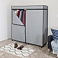 Honey Can Do Double Door Portable Wardrobe Closet With Cover, 63”H x 18”W x 60”D, Gray 1 thumbnail image