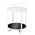 SEI Furniture Vimmerly Glass-Top End Table, 27"H x 20"W x 20"D, White/Black