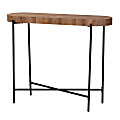 Baxton Studio Savion Modern Industrial Wood And Metal Console Table, 31-15/16”H x 39-7/16”W x 11-13/16”D, Walnut Brown Finished/Black