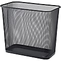 Lorell® Mesh Waste Bin, Rectangular, Black