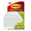 Command® Large Picture Hanging Strips, 120 White Adhesive Strip Pairs (240 Strips), Damage Free Hanging Picture Hangers, No Tools Wall Hanging for Back to School Dorm Organization 1 thumbnail image