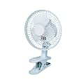 Optimus Personal Clip-On Fan, 9"H x 6"W x 6"D, White