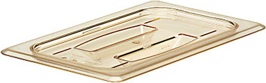 Cambro Camwear 1/4 H-Pan Food Pan Lids With Handles, Amber, Set Of 6 Lids